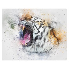 Tiger Roar Animal Art Abstract Double Sided Flano Blanket (medium)  by Celenk