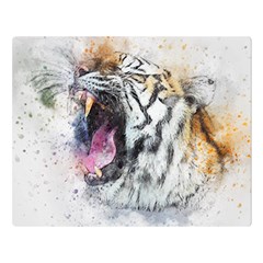 Tiger Roar Animal Art Abstract Double Sided Flano Blanket (large)  by Celenk