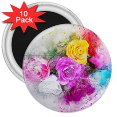 Flowers Bouquet Art Abstract 3  Magnets (10 Pack)  by Celenk