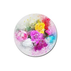 Flowers Bouquet Art Abstract Magnet 3  (round) by Celenk