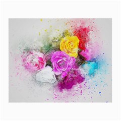 Flowers Bouquet Art Abstract Small Glasses Cloth (2-side) by Celenk