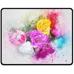 Flowers Bouquet Art Abstract Fleece Blanket (medium)  by Celenk