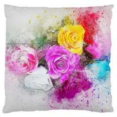 Flowers Bouquet Art Abstract Large Cushion Case (two Sides) by Celenk