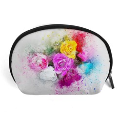 Flowers Bouquet Art Abstract Accessory Pouches (large)  by Celenk