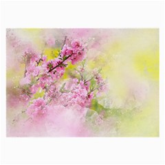 Flowers Pink Art Abstract Nature Large Glasses Cloth by Celenk