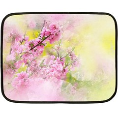 Flowers Pink Art Abstract Nature Fleece Blanket (mini) by Celenk