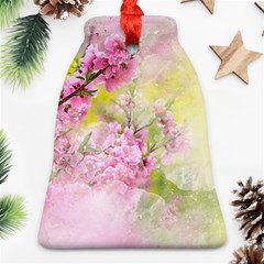 Flowers Pink Art Abstract Nature Ornament (bell)