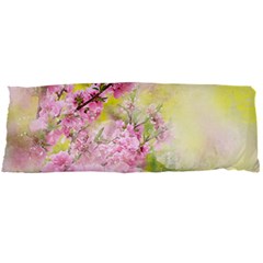 Flowers Pink Art Abstract Nature Body Pillow Case Dakimakura (two Sides) by Celenk