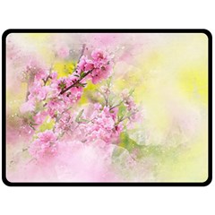 Flowers Pink Art Abstract Nature Double Sided Fleece Blanket (large)  by Celenk