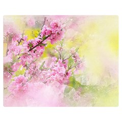 Flowers Pink Art Abstract Nature Double Sided Flano Blanket (medium)  by Celenk