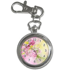 Flowers Pink Art Abstract Nature Key Chain Watches by Celenk