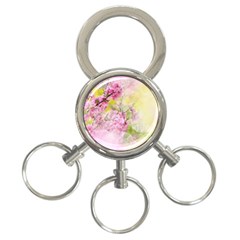 Flowers Pink Art Abstract Nature 3-ring Key Chains by Celenk