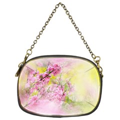 Flowers Pink Art Abstract Nature Chain Purses (one Side)  by Celenk