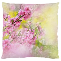 Flowers Pink Art Abstract Nature Large Cushion Case (two Sides) by Celenk