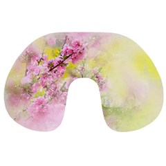 Flowers Pink Art Abstract Nature Travel Neck Pillows by Celenk