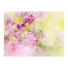 Flowers Pink Art Abstract Nature Double Sided Flano Blanket (mini)  by Celenk