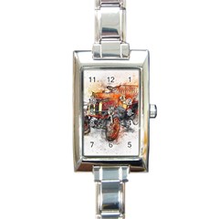 Car Old Car Art Abstract Rectangle Italian Charm Watch by Celenk