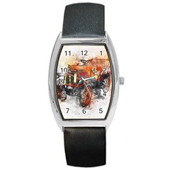 Car Old Car Art Abstract Barrel Style Metal Watch by Celenk