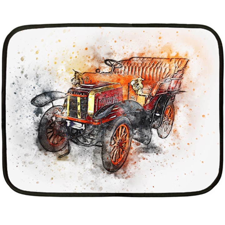 Car Old Car Art Abstract Fleece Blanket (Mini)