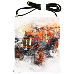 Car Old Car Art Abstract Shoulder Sling Bags by Celenk