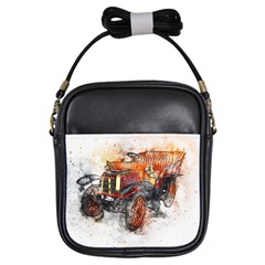 Car Old Car Art Abstract Girls Sling Bags by Celenk