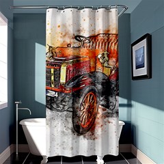 Car Old Car Art Abstract Shower Curtain 36  X 72  (stall)  by Celenk