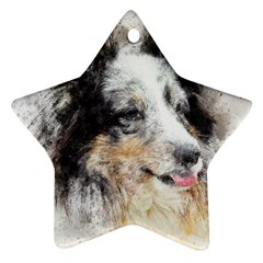 Dog Shetland Pet Art Abstract Ornament (star) by Celenk