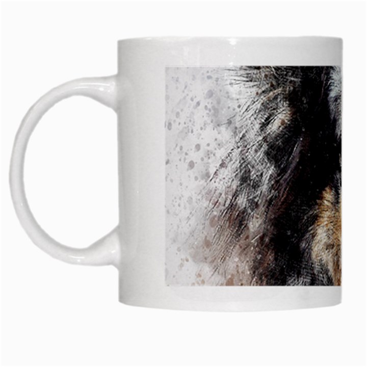 Dog Shetland Pet Art Abstract White Mugs