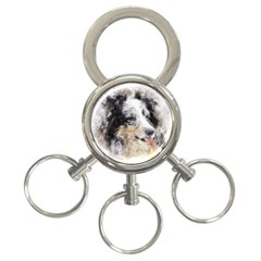 Dog Shetland Pet Art Abstract 3-ring Key Chains by Celenk