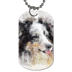 Dog Shetland Pet Art Abstract Dog Tag (two Sides) by Celenk