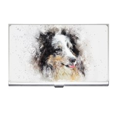 Dog Shetland Pet Art Abstract Business Card Holders by Celenk