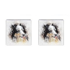 Dog Shetland Pet Art Abstract Cufflinks (square) by Celenk