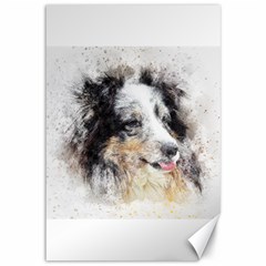 Dog Shetland Pet Art Abstract Canvas 12  X 18   by Celenk