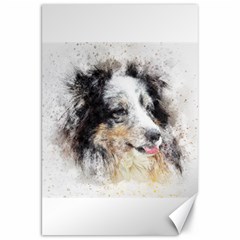 Dog Shetland Pet Art Abstract Canvas 20  X 30   by Celenk