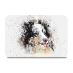 Dog Shetland Pet Art Abstract Plate Mats by Celenk