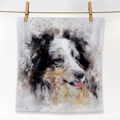 Dog Shetland Pet Art Abstract Face Towel by Celenk