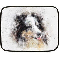 Dog Shetland Pet Art Abstract Double Sided Fleece Blanket (mini)  by Celenk