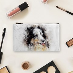 Dog Shetland Pet Art Abstract Cosmetic Bag (small)  by Celenk