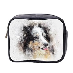 Dog Shetland Pet Art Abstract Mini Toiletries Bag 2-side by Celenk