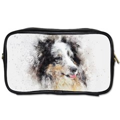 Dog Shetland Pet Art Abstract Toiletries Bags by Celenk