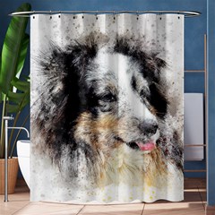 Dog Shetland Pet Art Abstract Shower Curtain 60  X 72  (medium)  by Celenk