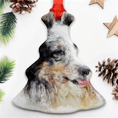 Dog Shetland Pet Art Abstract Ornament (christmas Tree)  by Celenk