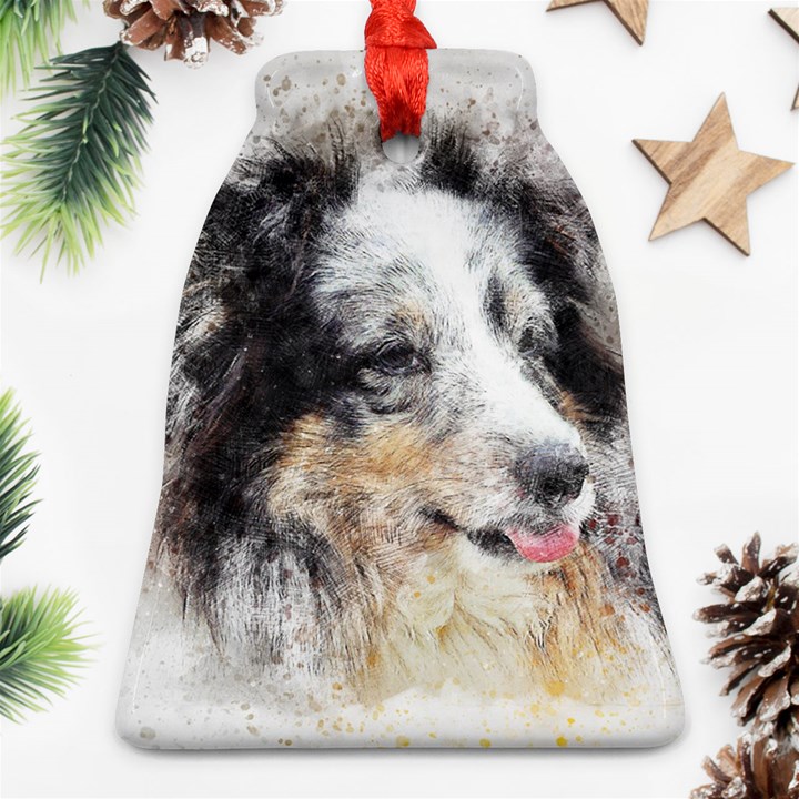 Dog Shetland Pet Art Abstract Ornament (Bell)