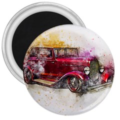 Car Old Car Art Abstract 3  Magnets by Celenk