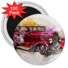 Car Old Car Art Abstract 3  Magnets (100 Pack) by Celenk