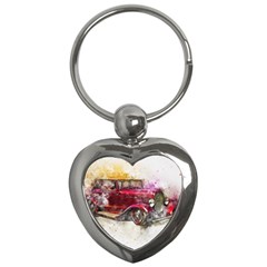 Car Old Car Art Abstract Key Chains (heart)  by Celenk