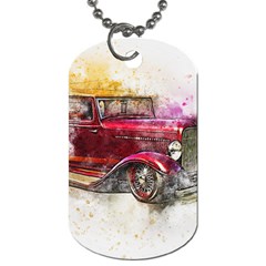 Car Old Car Art Abstract Dog Tag (one Side) by Celenk