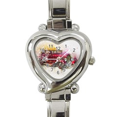 Car Old Car Art Abstract Heart Italian Charm Watch by Celenk