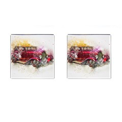 Car Old Car Art Abstract Cufflinks (square) by Celenk