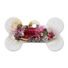 Car Old Car Art Abstract Dog Tag Bone (two Sides) by Celenk